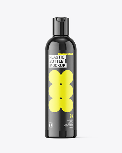 Glossy Plastic Cosmetic Bottle Mockup