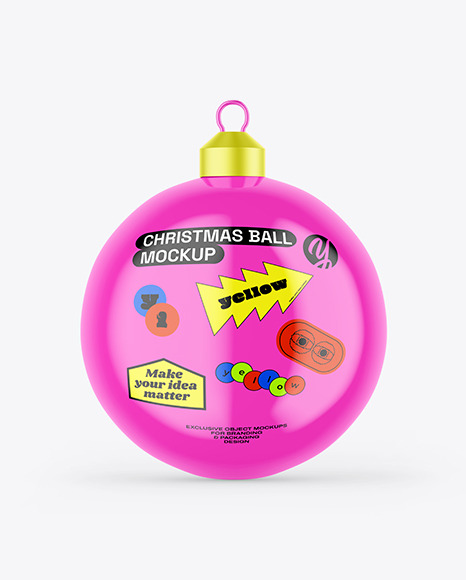 Glossy Christmas Ball Mockup