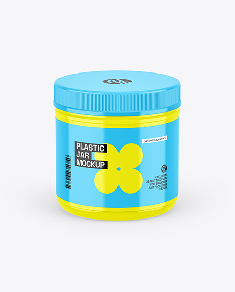 Glossy Plastic Jar Mockup
