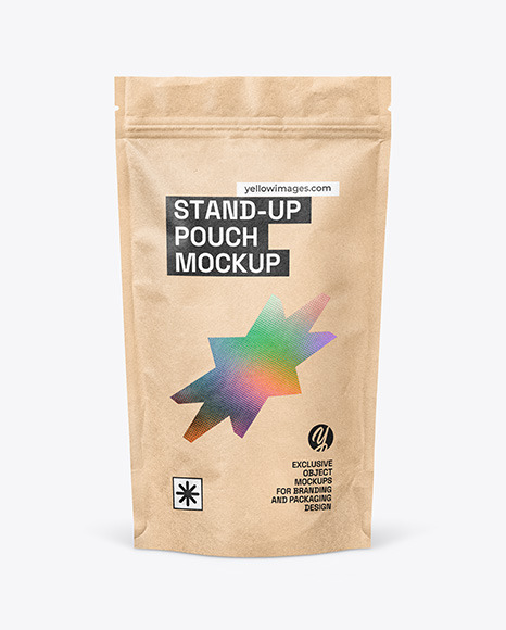 Kraft Paper Stand Up Pouch Mockup