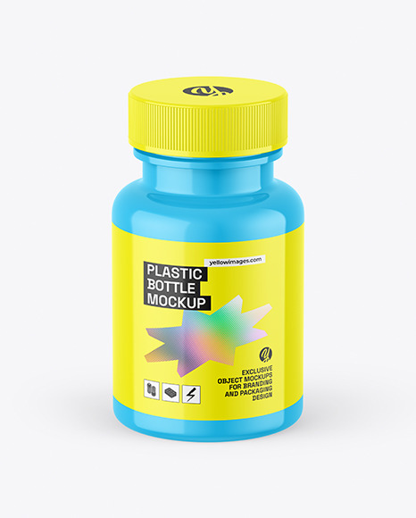 Glossy Plastic Bottle Mockup