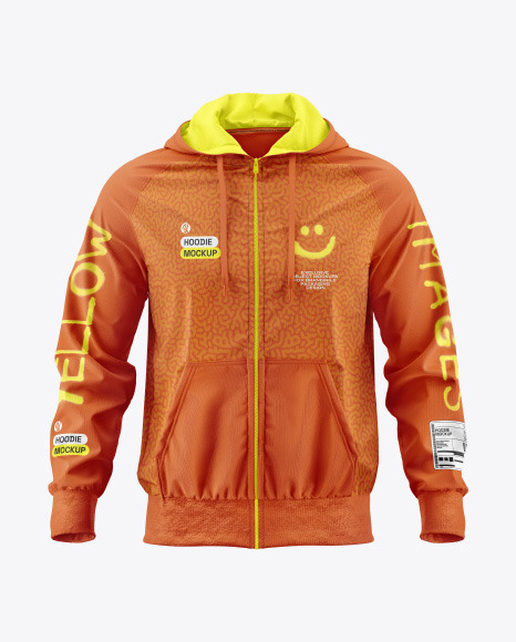 Full-Zip Hoodie Raglan Mockup