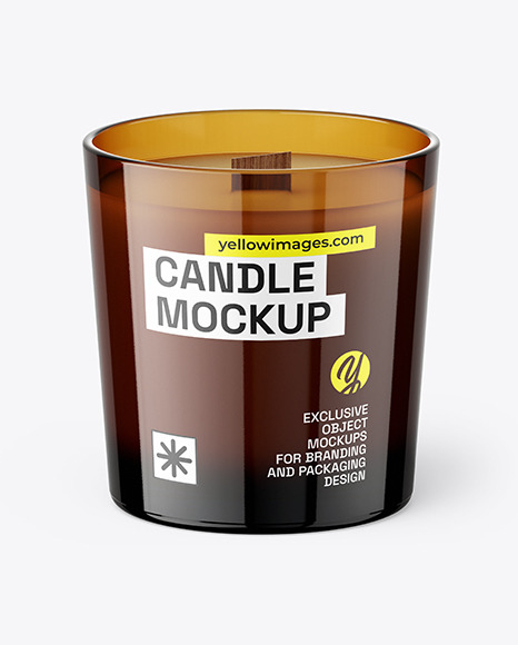 Amber Glass Candle Mockup