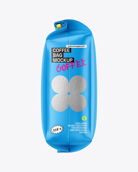 Matte Coffee Bag With Tin Tie Mockup