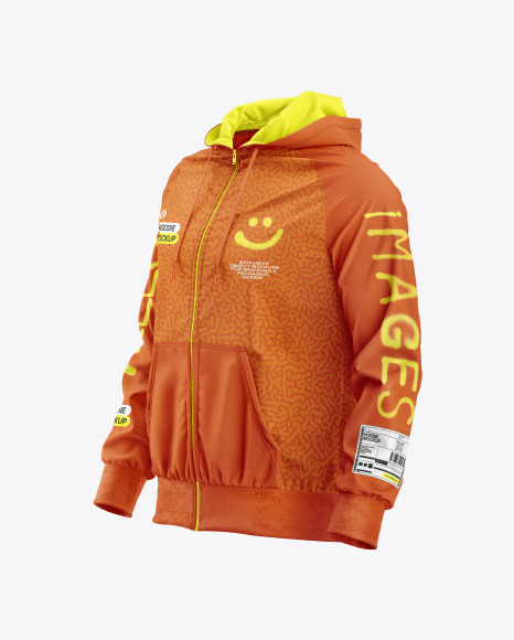 Full-Zip Hoodie Raglan Mockup