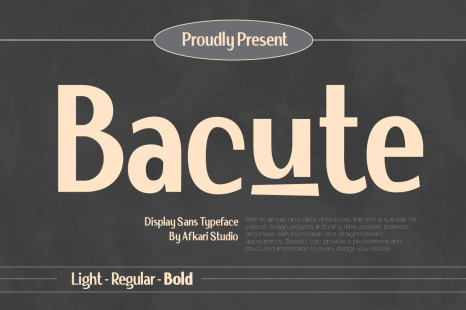 Bacute Display Sans Typeface
