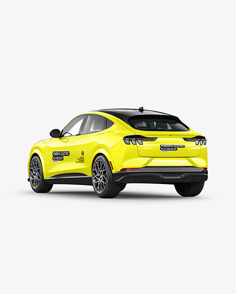 Electric Crossover SUV Mockup - Back Half Side View