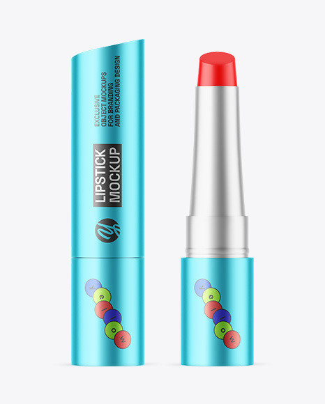 Matte Metallic Lipstick Mockup