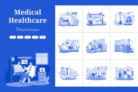 M554_Healthcare &amp; Medical Illustration Pack 1