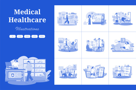 M554_Healthcare &amp; Medical Illustration Pack 2