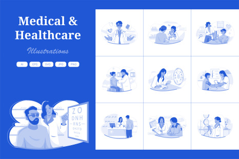 M558_Medical &amp; Healthcare Illustration Pack