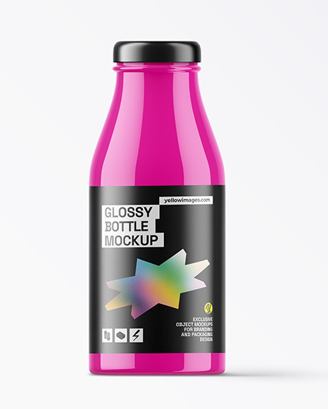 Glossy Plastic Bottle with Twist Cap Mockup