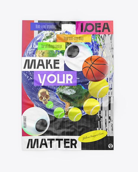 Crumpled Poster Mockup