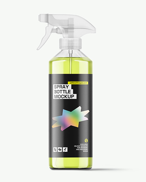 Clear Trigger Spray Bottle Mockup