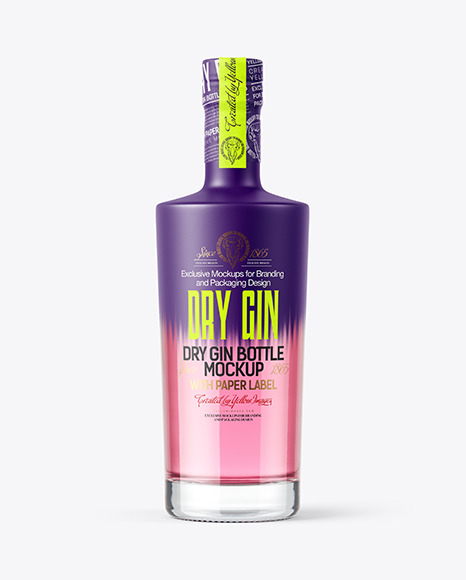 Glass Dry Gin Bottle Mockup