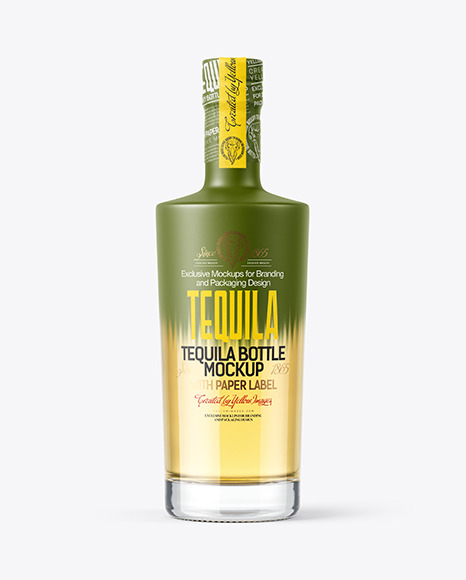 Glass Tequila Bottle Mockup