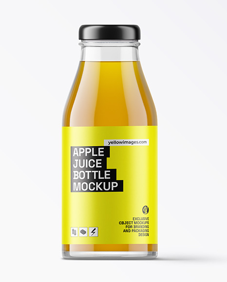 Apple Juice Glass Bottle Mockup