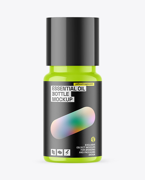 Glossy Essential Oil Bottle Mockup