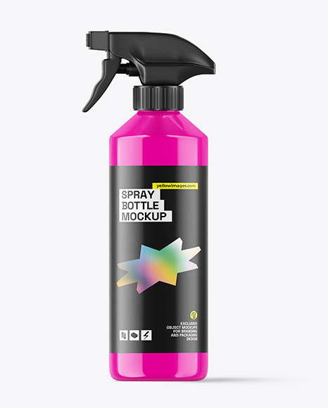 Glossy Trigger Spray Bottle Mockup