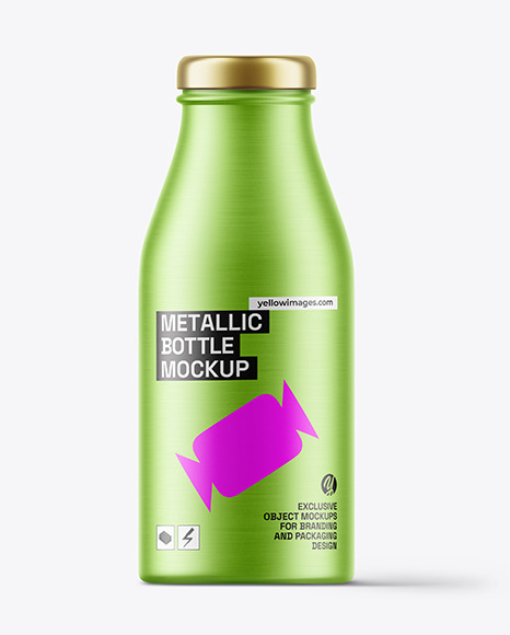 Metallic Bottle with Twist Cap Mockup