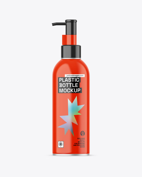 Glossy Cosmetic Pump Bottle Mockup