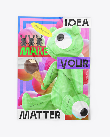Crumpled Poster Mockup