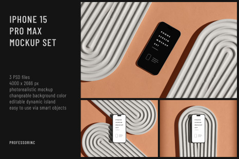 iPhone 15 Pro Max Screen Mockup Set