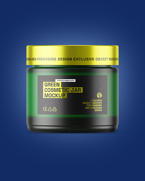 Green Frosted Glass Cosmetic Jar Mockup - Free Download Images High