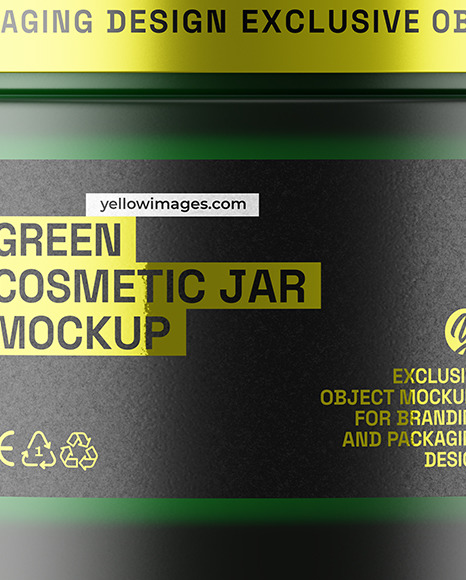 Green Frosted Glass Cosmetic Jar Mockup - Free Download Images High