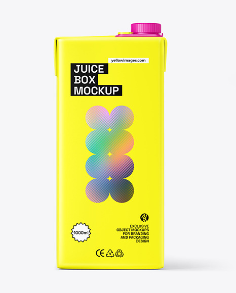 1L Matte Carton Juice Pack Mockup