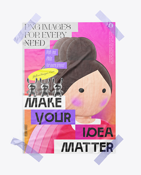 Crumpled Poster Mockup