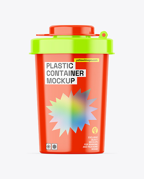 Glossy Plastic Container Mockup