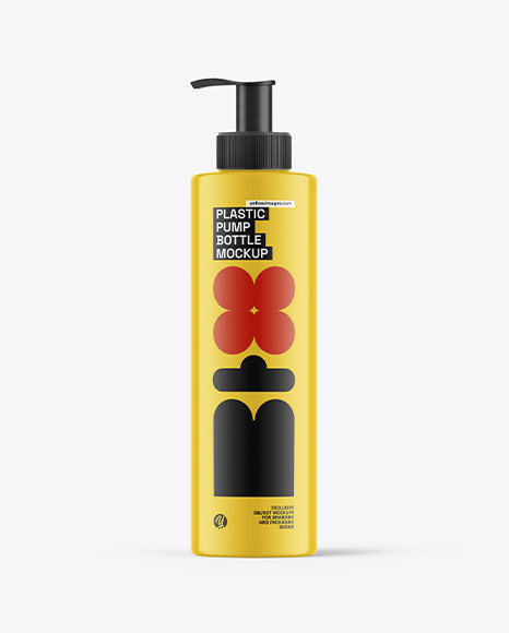 Glossy Plastic Pump Bottle Mockup