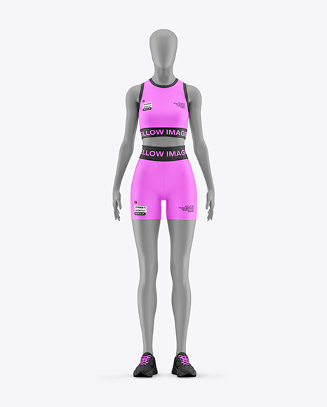 Women&#039;s Sport Kit w/ Mannequin Mockup - Front View