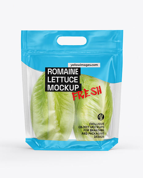 Fresh Romaine Lettuce Package Mockup