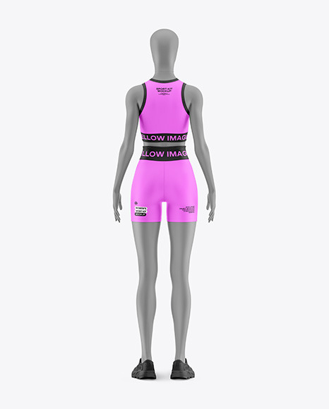 Women&#039;s Sport Kit w/ Mannequin Mockup - Back View