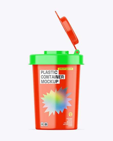 Glossy Plastic Container Mockup