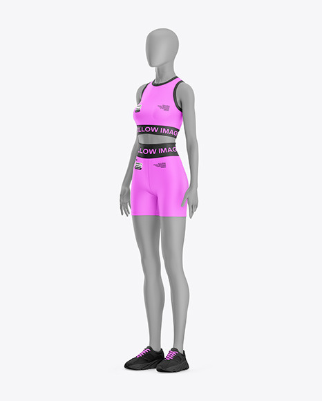 Women&#039;s Sport Kit w/ Mannequin Mockup - Half Side View