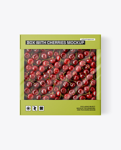 Box With Cherries Mockup