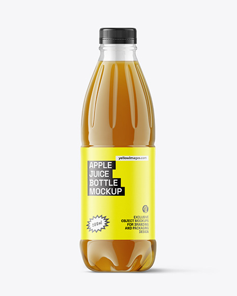 PET Apple Juice Bottle Mockup