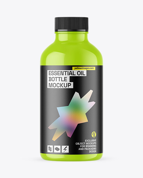 Glossy Essential Oil Bottle Mockup