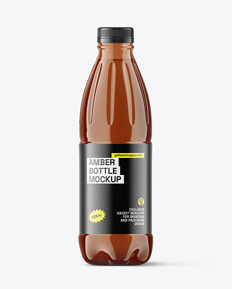 Amber PET Drink Bottle Mockup