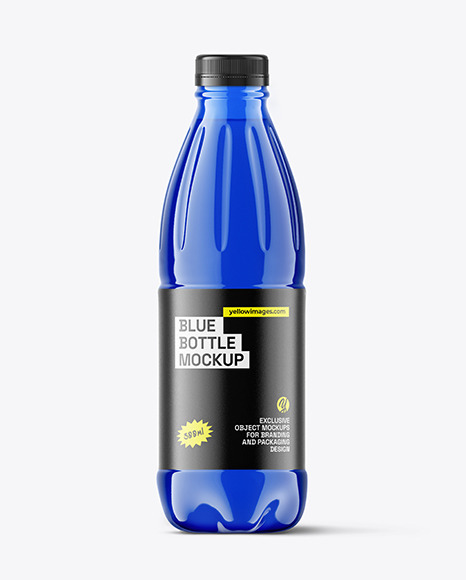 Blue PET Drink Bottle Mockup