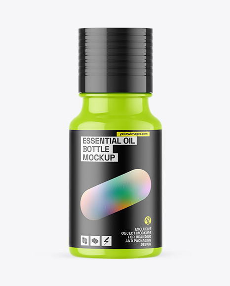 Glossy Essential Oil Bottle Mockup
