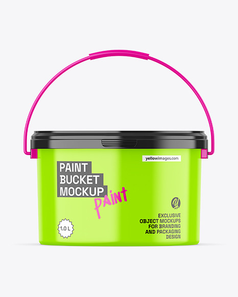 Glossy Paint Bucket Mockup