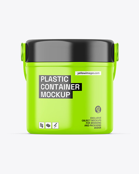 Glossy Plastic Food Container Mockup