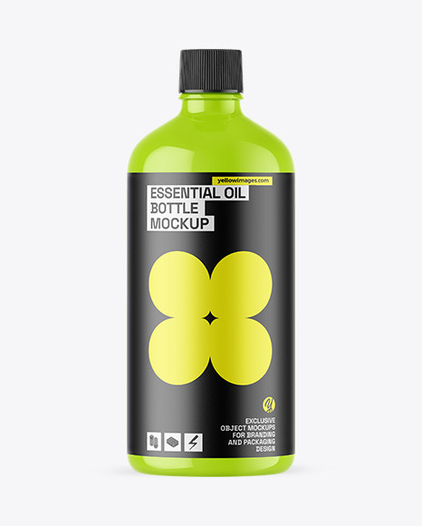 Glossy Essential Oil Bottle Mockup