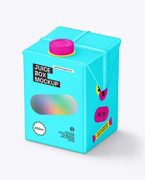 500ml Matte Juice Carton Pack Mockup