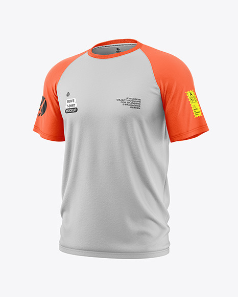 Raglan T-Shirt Mockup - Half Side View