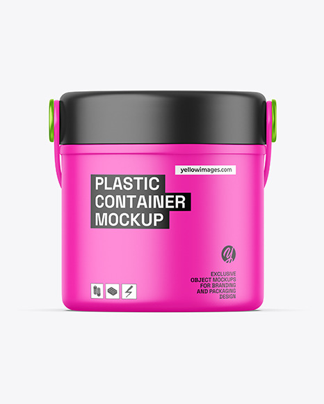 Matte Plastic Food Container Mockup